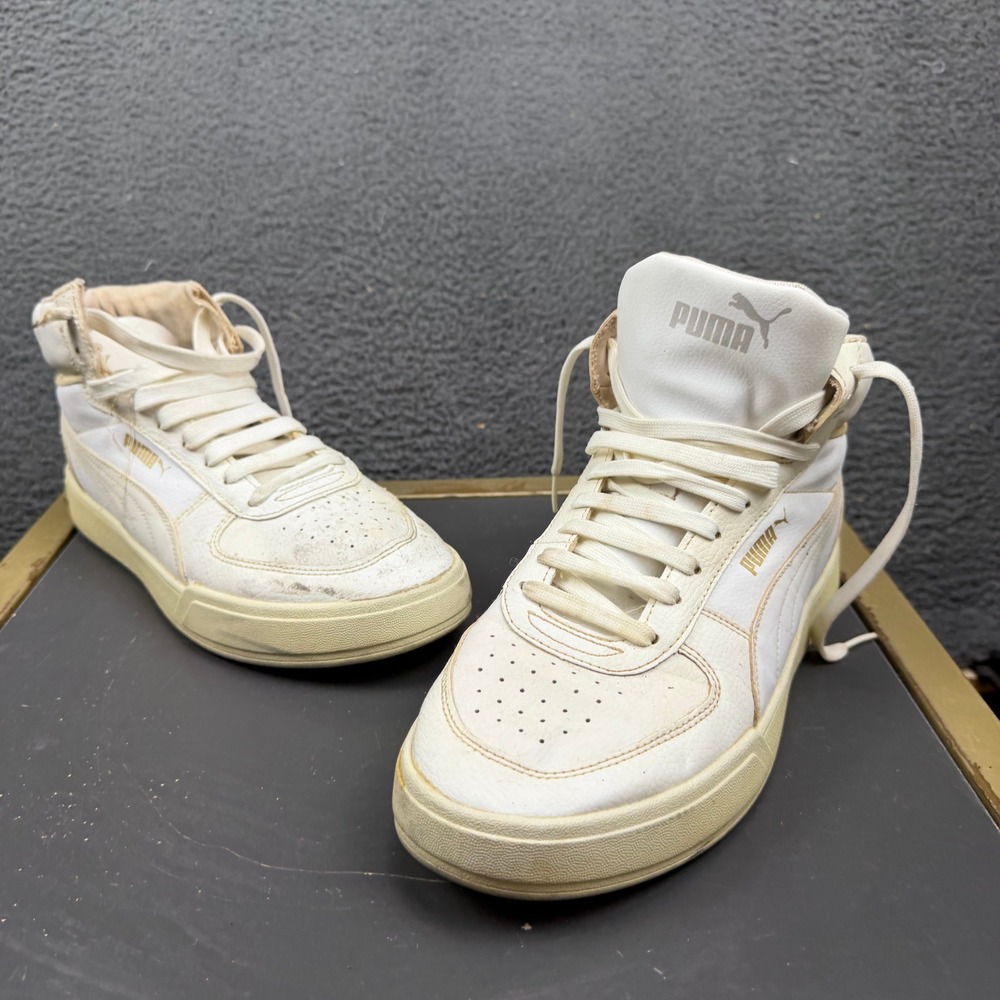 Puma Caven Mid Men's Size 9.5 White High Top Sneakers 385843-01